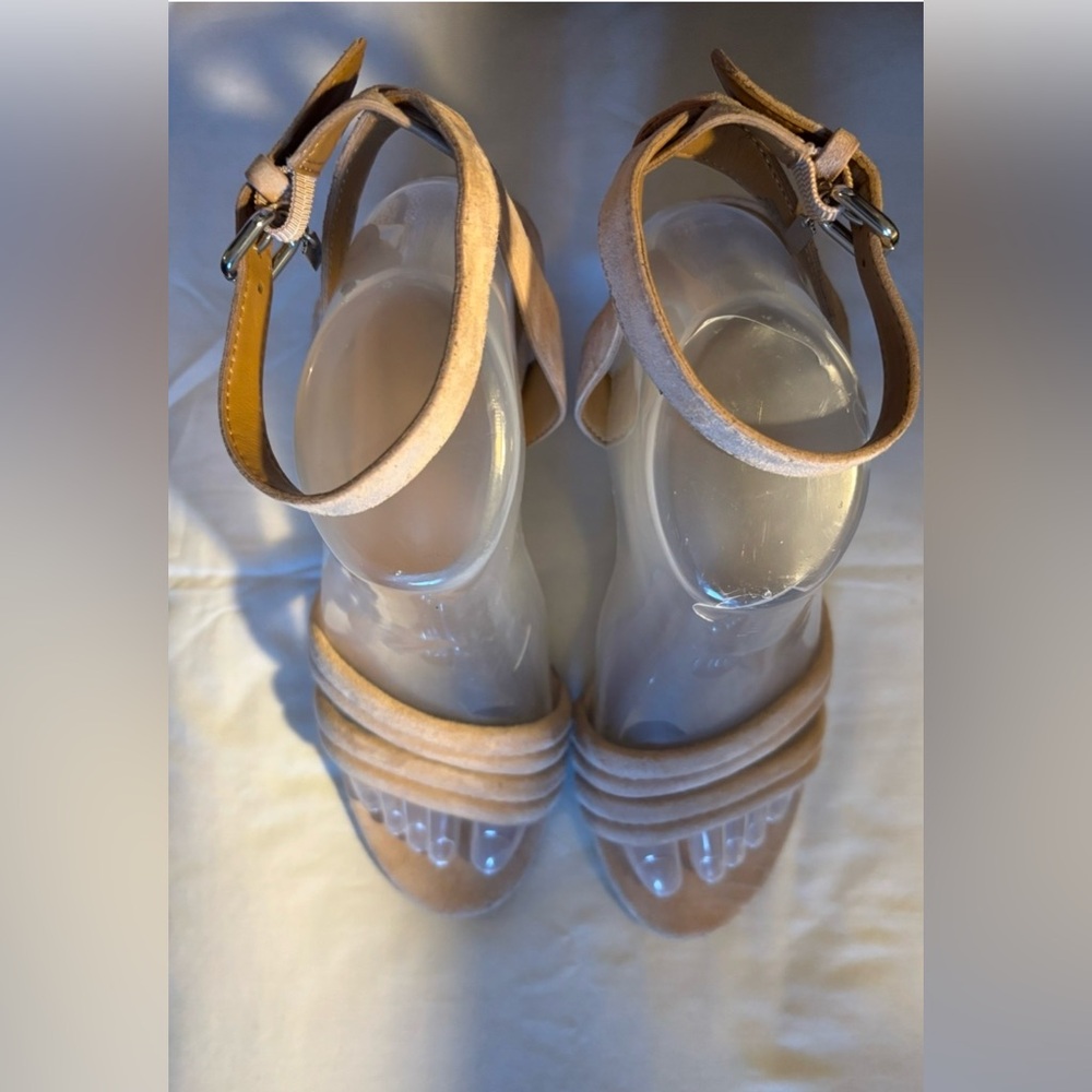 Coach Tan Suede Heeled Sandals